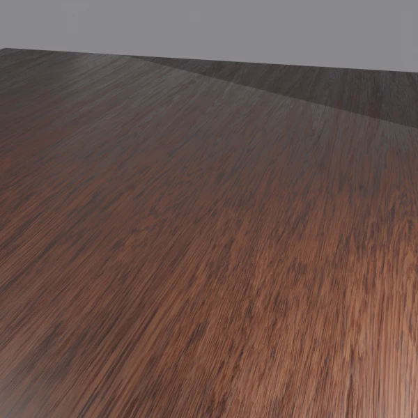 Procedural oak wood material in Blender, angled view showing sheen and grain