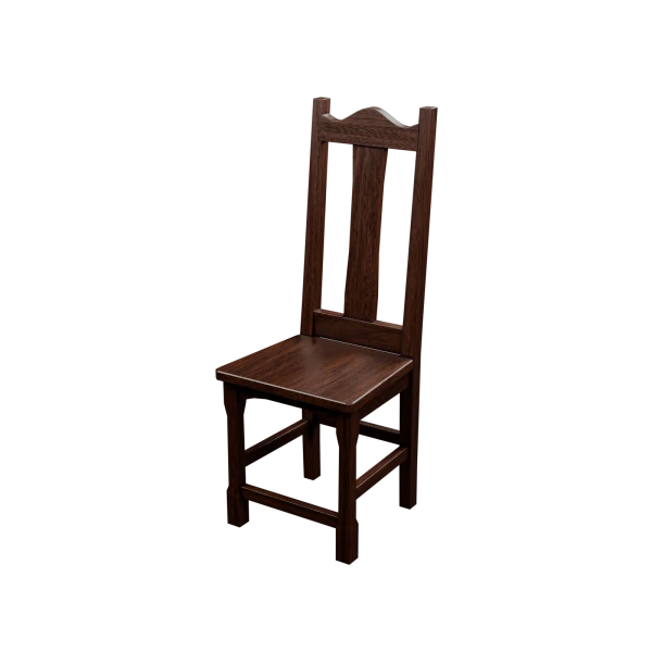 Antique chair 3D model in Blender, three quarter view of the tall-back mahogany chair