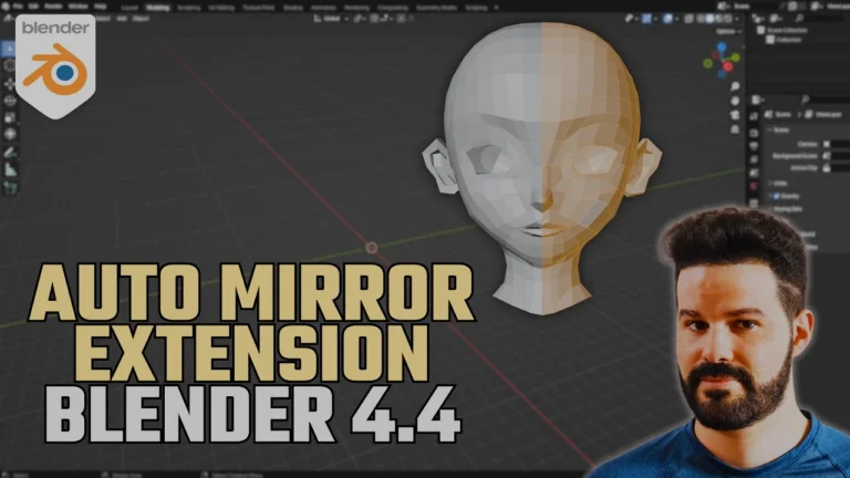 Auto Mirror extension in Blender 4.4 tutorial thumbnail