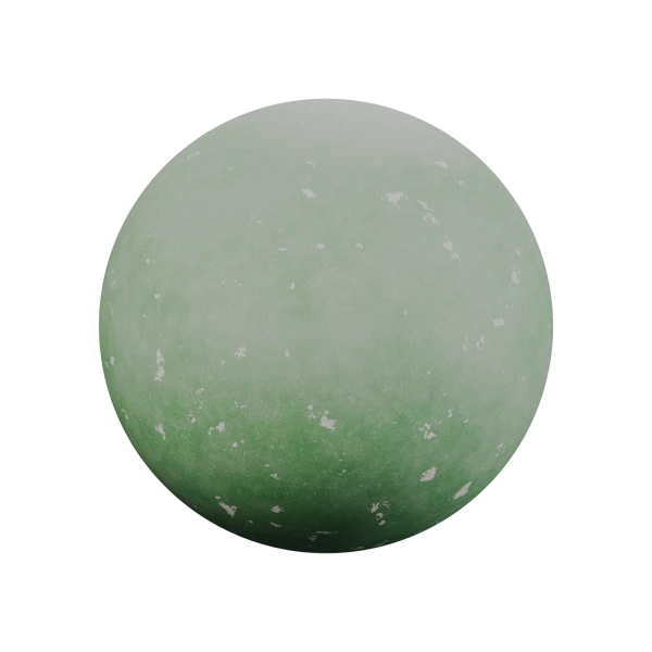 Painted plaster material in Blender, Green preset with faded paint and exposed plaster patches