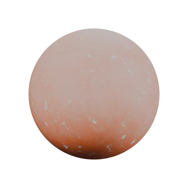Painted plaster material in Blender, Orange preset with chipped paint showing the plaster underneath