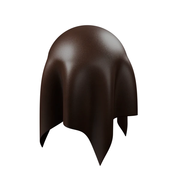 Folded leather drape in Blender using the Espresso procedural leather material