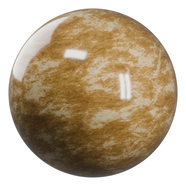 Procedural strata marble in Blender, Honey Gold preset with pale calcite deposits