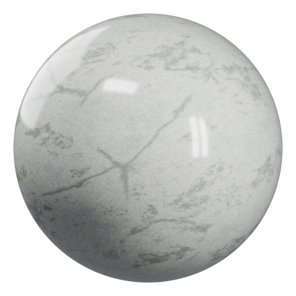 Procedural strata marble in Blender, Silver White preset with gray deposits