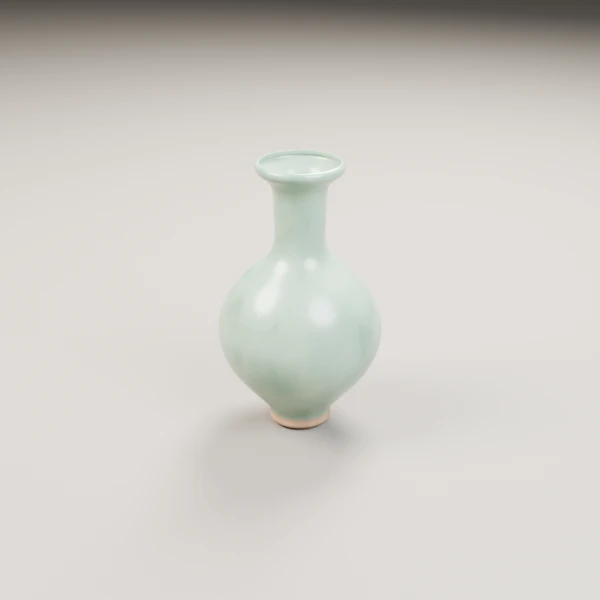 Small celadon bottle vase 3D model