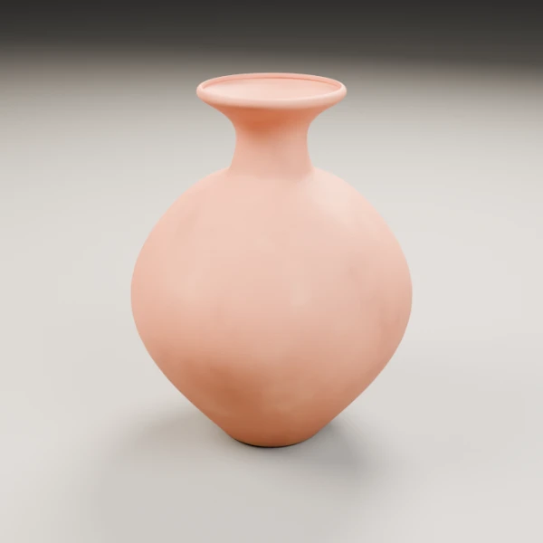 Round terracotta vase 3D model