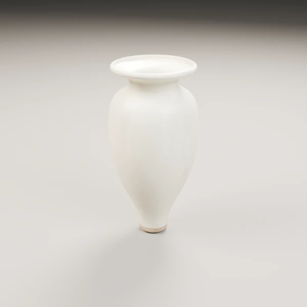 Tapered white stoneware vase 3D model