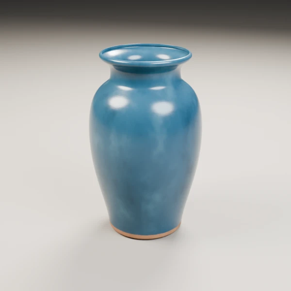 Ink-blue urn vase 3D model